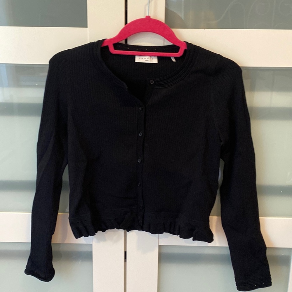 Sandro - Black Cropped Sweater